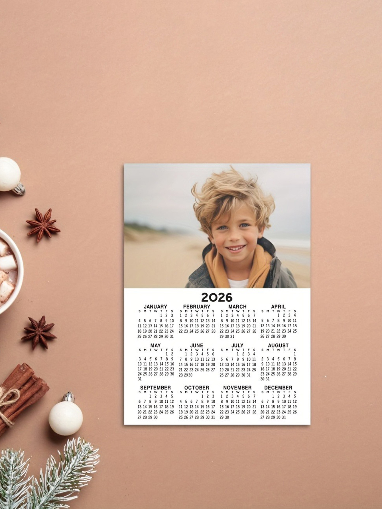 Custom Photo Magnetic Calendar 2026